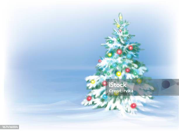 クリスマスツリーと装飾で冬の背景にしています - まぶしいのベクターアート素材や画像を多数ご用意 - まぶしい, イラストレーション, カラー画像