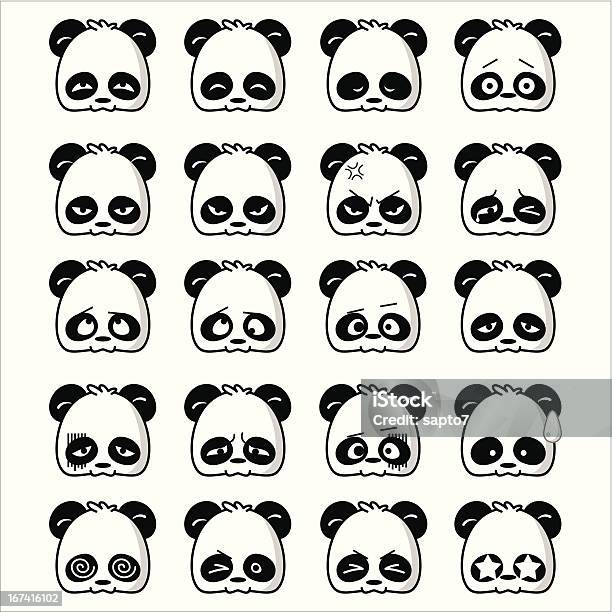 Ilustración de Emoticono Panda y más Vectores Libres de Derechos de Panda - Animal - Panda - Animal, Alegre, Blanco - Color