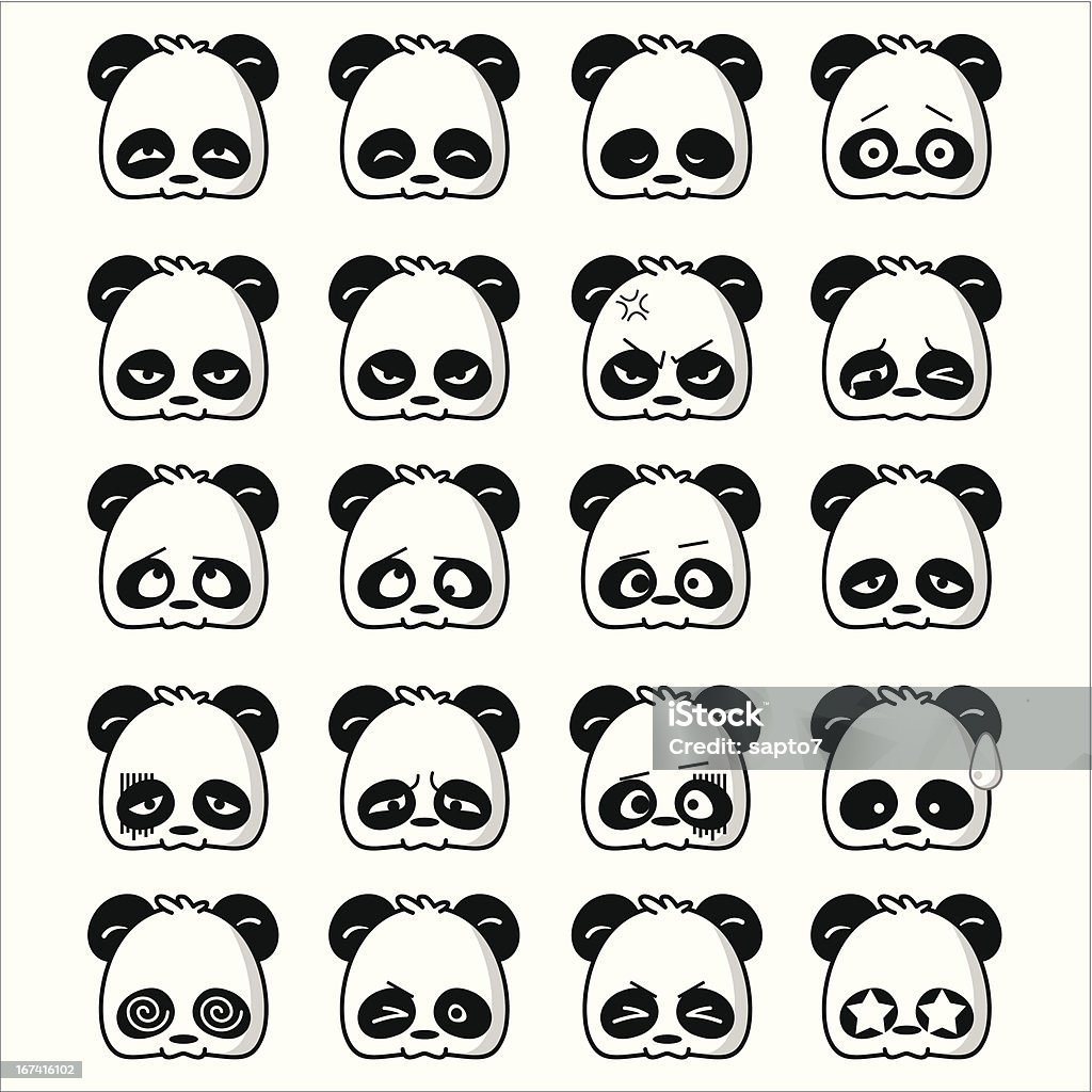 Emoticon Panda Illustration of cute panda expression. Panda - Animal stock vector