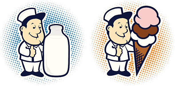 Modèle de produits laitiers - Illustration vectorielle