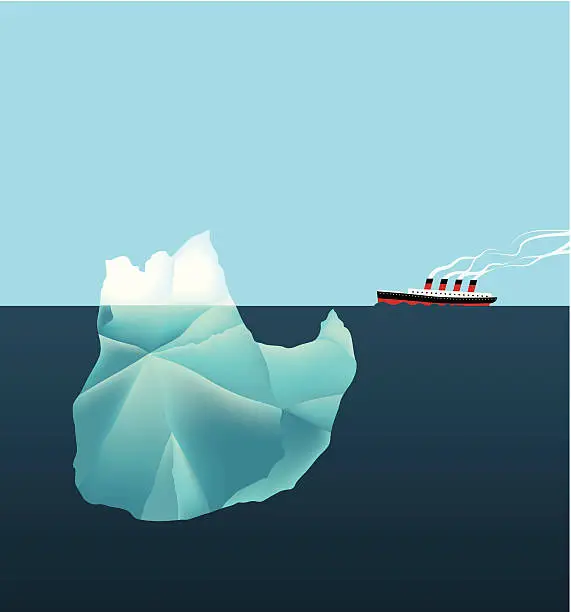 Vector illustration of Tip of the iceberg