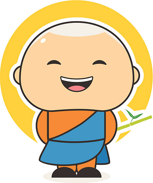 Happy Monk Stock Illustration - Download Image Now - Cartoon, Laughing,  Monk - Religious Occupation - iStock