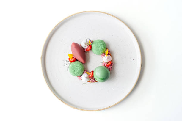istock Bright dessert on a white plate with strawberries and mousse 1674175544