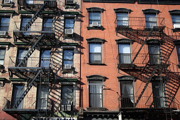 Windows and stairs stock photo