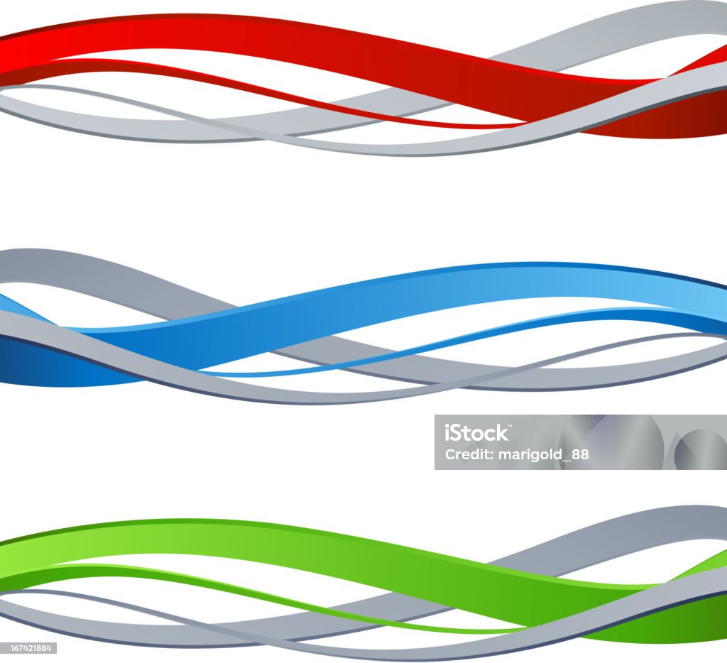 illustration vectorielle de trois vagues abstrait - clipart vectoriel de Abstrait libre de droits