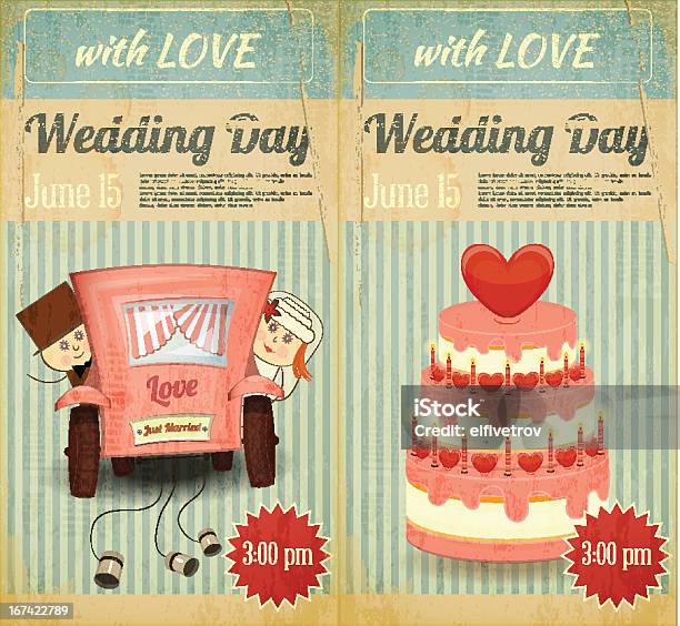 Набор Свадебные Приглашения — стоковая векторная графика и другие изображения на тему Свадьба - Свадьба, Автомобиль, Векторная графика