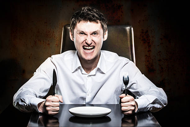 istock Mad man waiting his food 167422861
