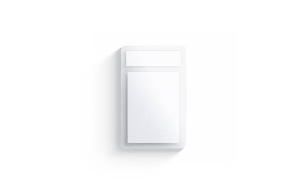 Blank transparent plastic trading card mockup, top view