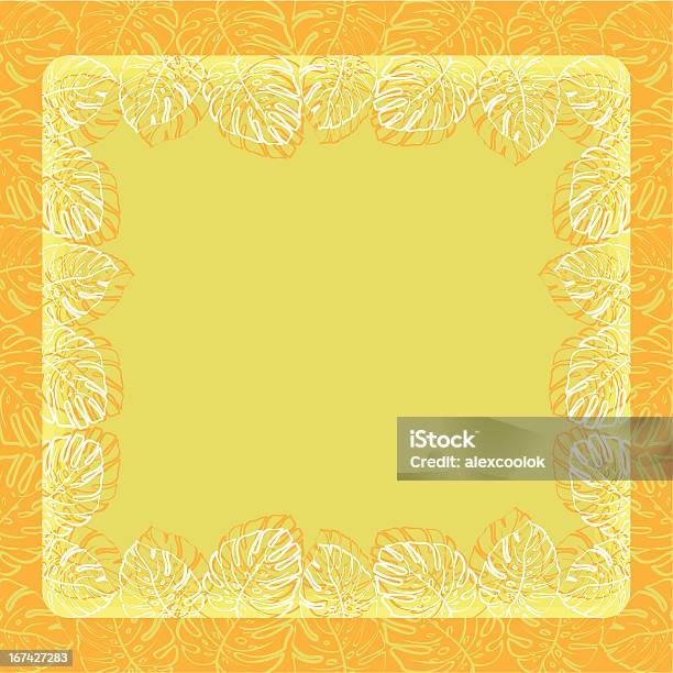 Fundo De Quadro De Folhas - Arte vetorial de stock e mais imagens de Abstrato - Abstrato, Amarelo, Branco