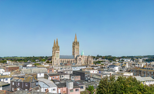 Truro skyline with the Truro Viaduct in background in Cornwall