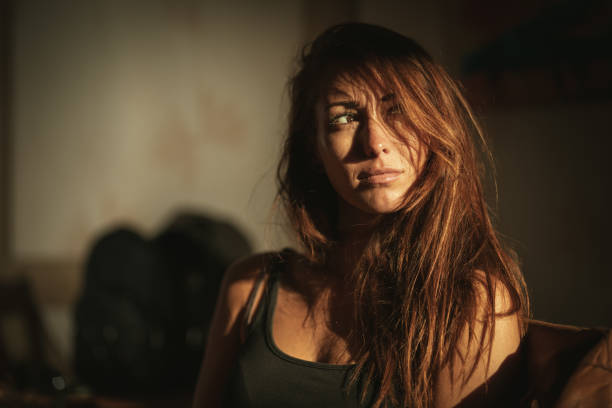 Young victim woman feels unhappy and depressed, has a problem in relationships broken heart after break up or quarrel with boyfriend, suffering from abuse, harassment, depression or heartbreak.