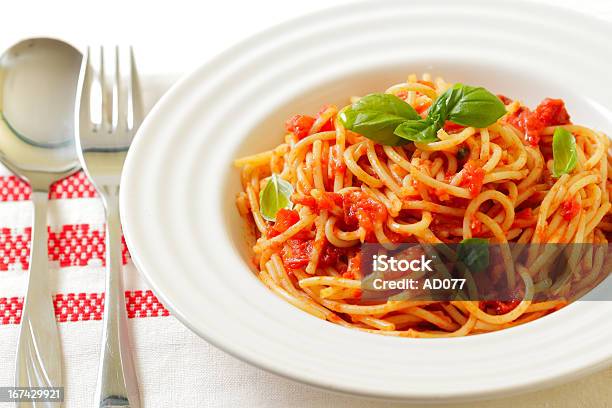 Spaghetti Stock Photo - Download Image Now - Pasta, Basil, Bolognese Sauce