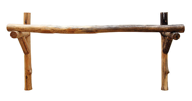Wooden clothes line (clipping path) Wooden clothes line isolated on white background with clipping path clothes hanger rod stock pictures, royalty-free photos & images