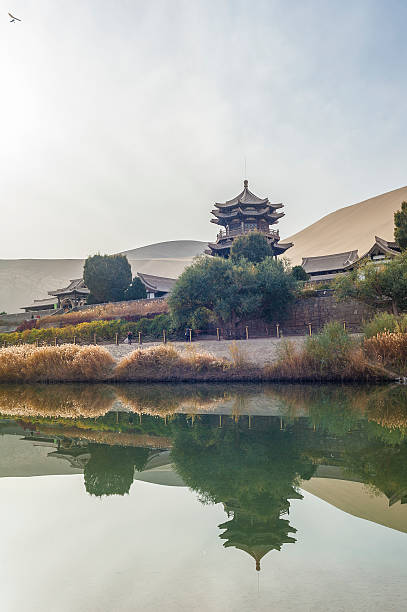 istock Crescent Spring and Mingyue pavilion, Dunhuang of China 167436285