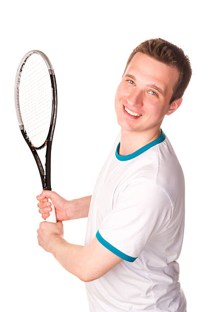 istock Sportive young man playing tennis 167437151