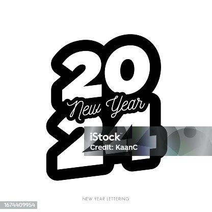 istock 2024. Happy New Year. Abstract numbers vector illustration. Holiday design for greeting card, invitation, calendar, etc. vector stock illustration 1674409954