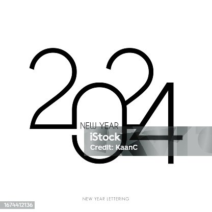 istock 2024. Happy New Year. Abstract numbers vector illustration. Holiday design for greeting card, invitation, calendar, etc. vector stock illustration 1674412136