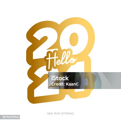 istock 2024. Happy New Year. Abstract numbers vector illustration. Holiday design for greeting card, invitation, calendar, etc. vector stock illustration 1674412145