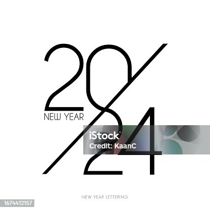 istock 2024. Happy New Year. Abstract numbers vector illustration. Holiday design for greeting card, invitation, calendar, etc. vector stock illustration 1674412157