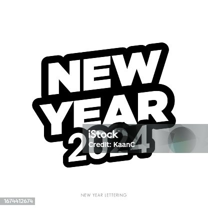istock 2024. Happy New Year. Abstract numbers vector illustration. Holiday design for greeting card, invitation, calendar, etc. vector stock illustration 1674412674