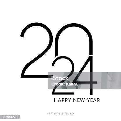 istock 2024. Happy New Year. Abstract numbers vector illustration. Holiday design for greeting card, invitation, calendar, etc. vector stock illustration 1674412700