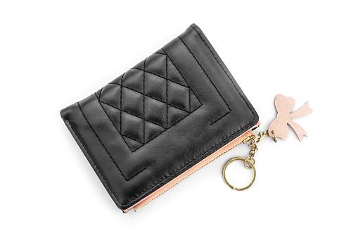Small women wallet on a white background.