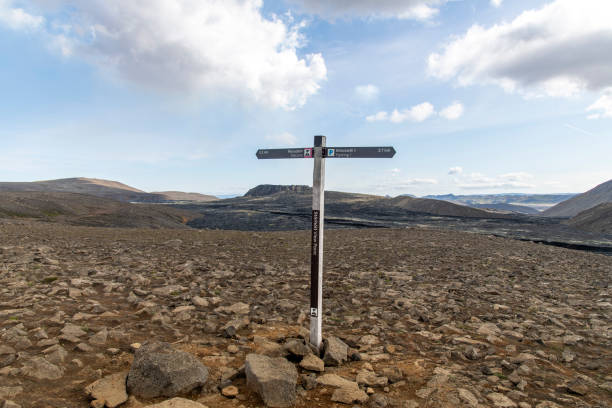 istock Signpost in volcanic landscape 1674455123
