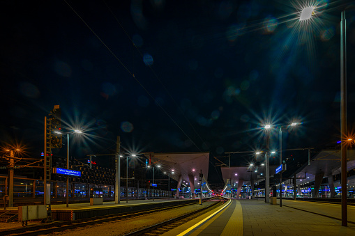Night and evening in hauptbahnhof in capital Wien in Austria 08 26 2023
