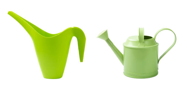 istock Green watering can for watering plants isolated on white background. 1674471103