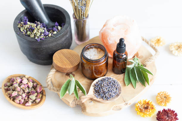 istock Botanical blends, herbs, essencial oils for naturopathy 1674486407