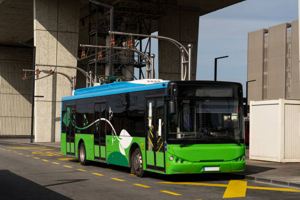 istock Electric bus charging  at the charging pantograph. 1674494608