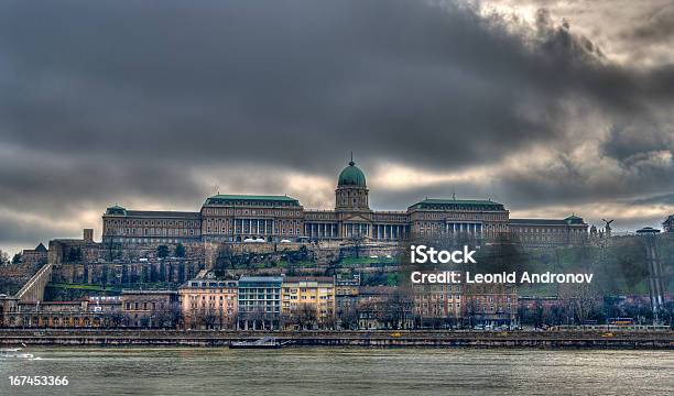 Vista Do Palácio Real De Buda Castle Budapeste Do Rio Danúbio - Fotografias de stock e mais imagens de Antigo