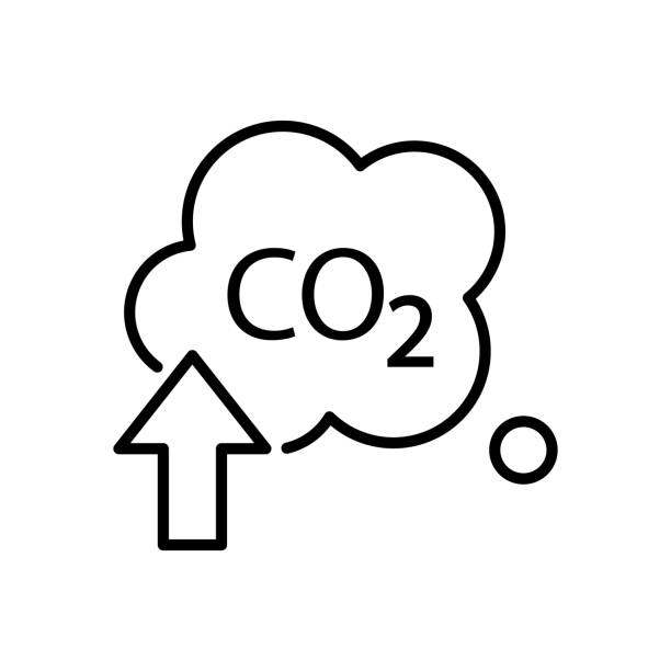 istock Icon with zero emission symbol concept. greenhouse gas carbon credit design. protect ecological green vector outline. carbon net zero neutral natural. carbon footprint art pictogram 1674546645