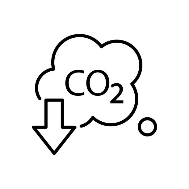 istock Icon with zero emission symbol concept. greenhouse gas carbon credit design. protect ecological green vector outline. carbon net zero neutral natural. carbon footprint art pictogram 1674546646