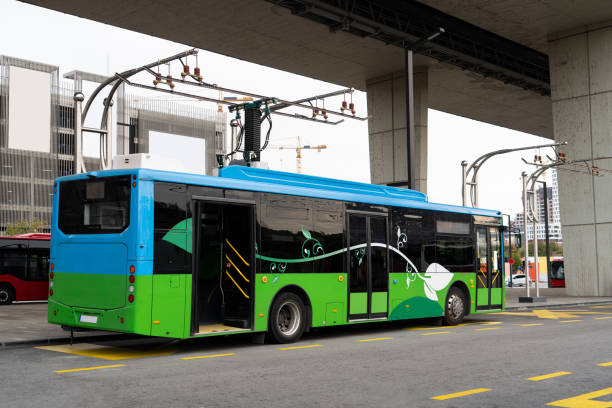 istock Electric bus charging  at the charging pantograph. 1674547225