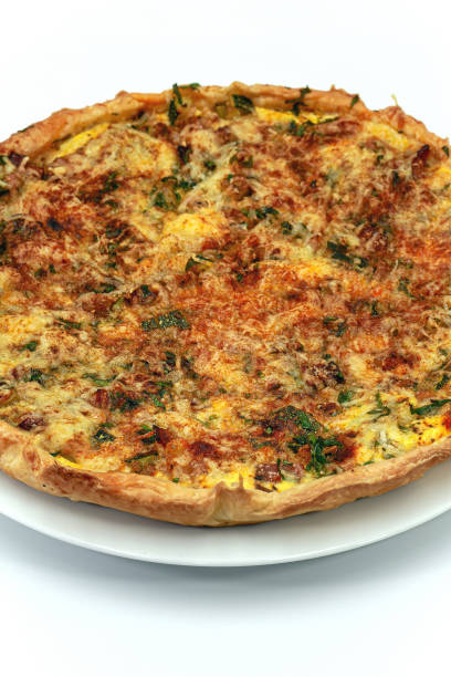 istock Recipe for puff pastry tart with eggs and bacon 1674562709
