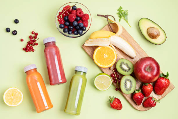 istock Healthy fresh fruit and vegetable smoothies with assorted ingredients 1674570968