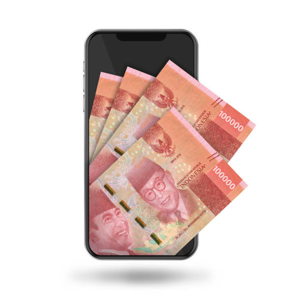 istock 3d Illustration of Indonesian rupiah  notes inside mobile phone 1674601391