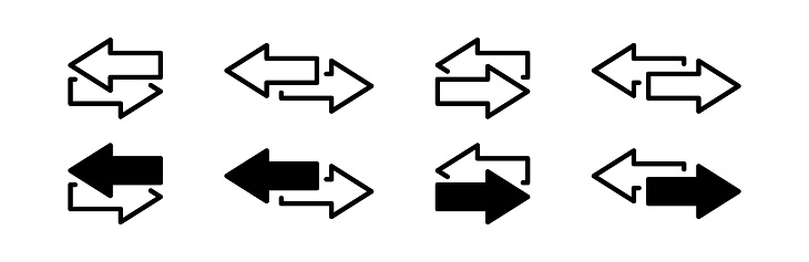 Transfer arrows. Exchange vector icons.  Left right arrows vector icon. EPS 10Transfer arrows. Exchange vector icons.  Left right arrows vector icon. EPS 10
