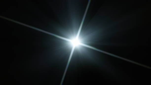 Natural lens flare overlay on black background design element