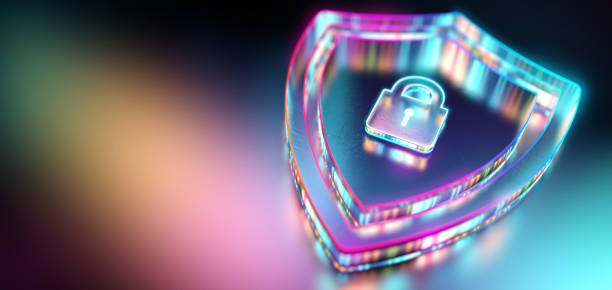 concept de sécurité. protection par pare-feu de verrouillage numérique contre les virus et les logiciels malveillants. contexte technologique futuriste moderne. rendu 3d - protection de la vie privée photos et images de collection