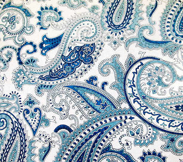 Blue Paisley blue and white paisley pattern paisley pattern stock pictures, royalty-free photos & images