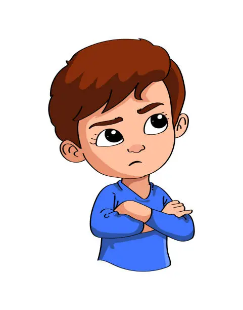 Vector illustration of A child thinking a thought