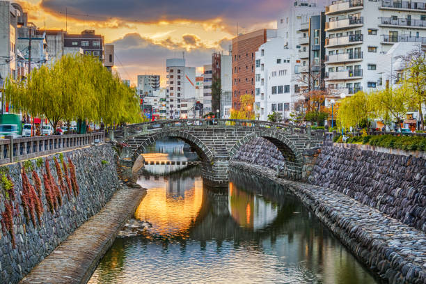 istock Nagasaki, Japan cityscape at Megane Spectacles Bridge 1674690295