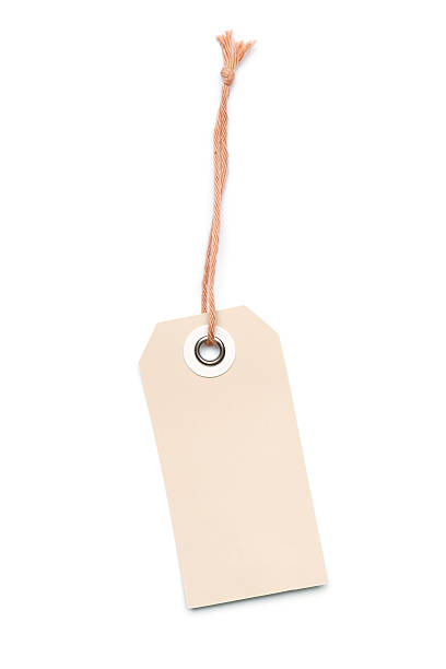 istock Beige Label with Cord on White Background 167469223