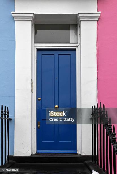 Dark Blue Door Stock Photo - Download Image Now - Architecture, Blue, Building Entrance