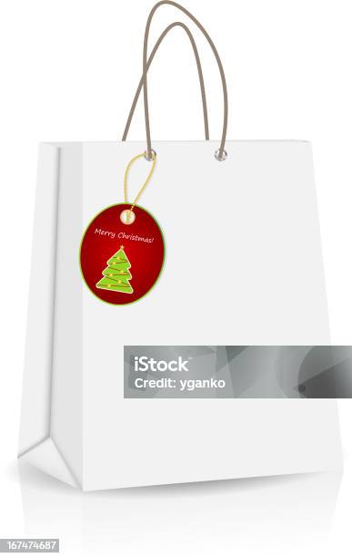 Vetores de Bolsa De Compras De Natal Vazio Com Label Ilustração Vetorial e mais imagens de Bolsa - Objeto manufaturado