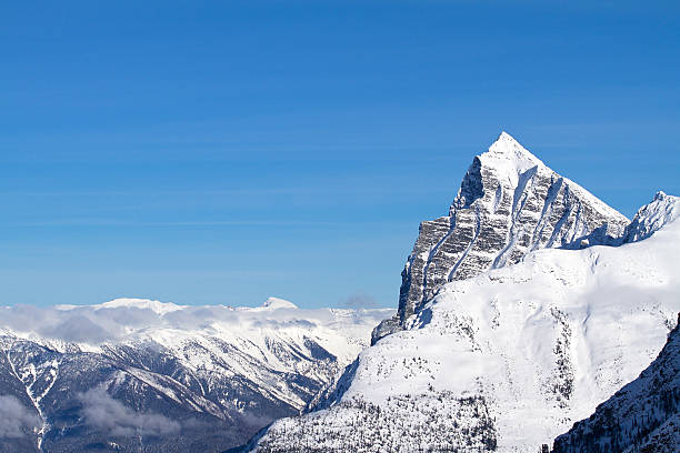 Tall Mountain in Glacier National Park stock photo