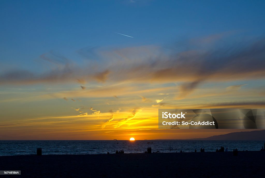 Santa Monica Beach pôr do sol - Royalty-free Anoitecer Foto de stock