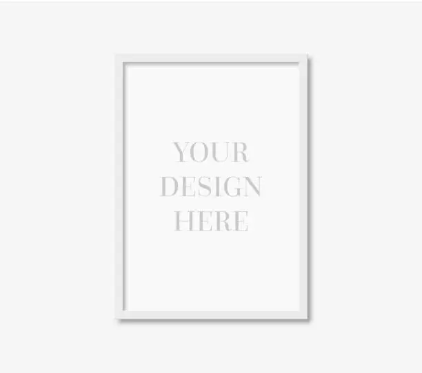 Vector illustration of Empty white photo frame template